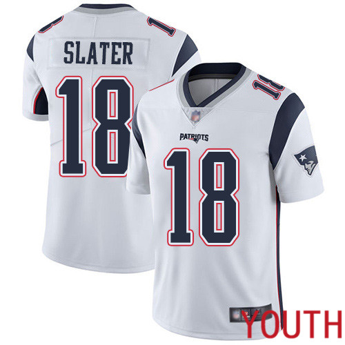 New England Patriots Football #18 Vapor Untouchable Limited White Youth Matthew Slater Road NFL Jersey->youth nfl jersey->Youth Jersey
